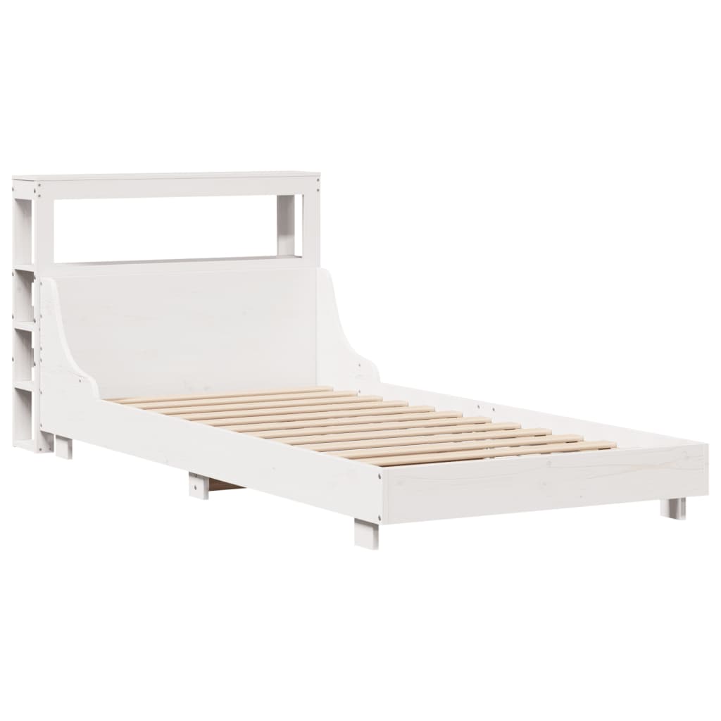 Bed Frame without Mattress White 75x190 cm Small Single Solid Wood Pine